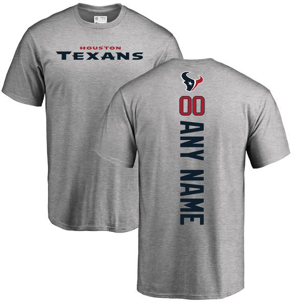 Men Houston Texans NFL Pro Line Ash Personalized Backer T-Shirt->->Sports Accessory